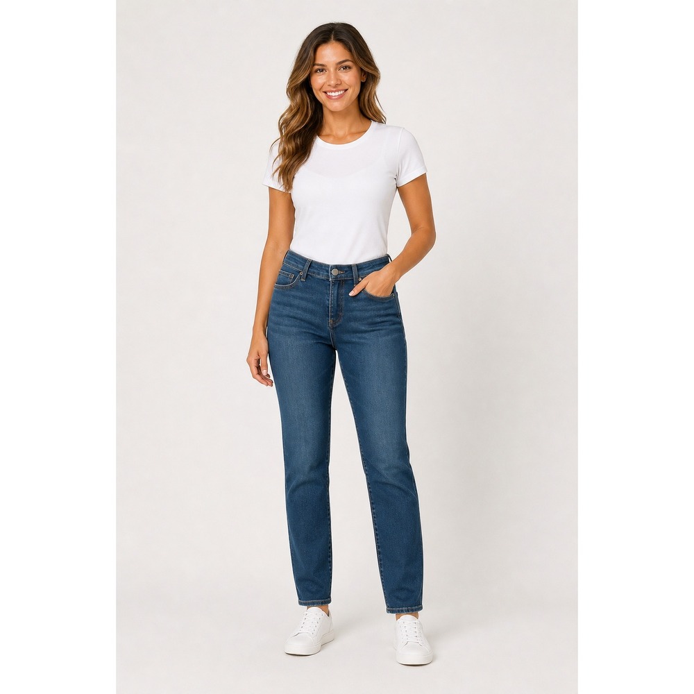 J. Jill Authentic Fit Slim Leg Jeans Size‎ 12 Medium Wash Stretch Denim Blue